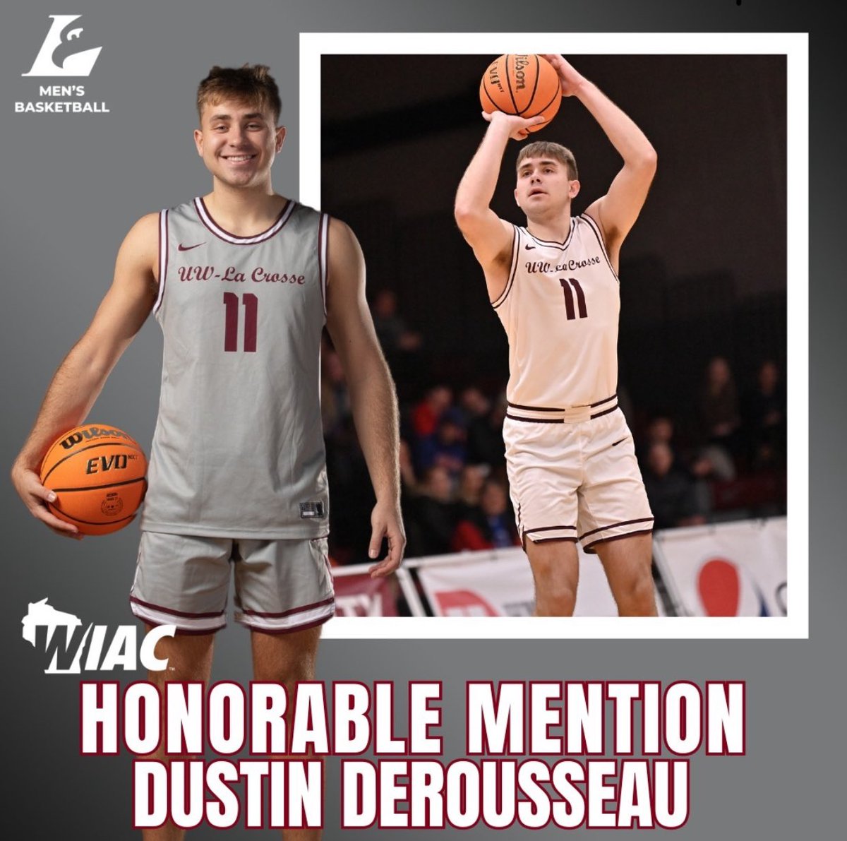 Congratulations to Sophomore Dustin Derousseau (@Dustinderousse2) for earning WIAC Honorable Mention All-Conference‼️