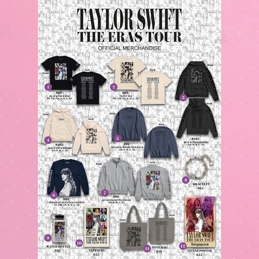 Souvenirs galore! Here's how much Taylor Swift's 'Eras Tour' merchandise in  Singapore costs • PhilSTAR Life