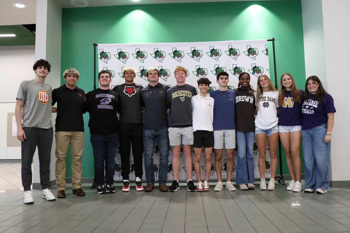February 21, 2024 Signing Day Congratulations to these 12 Dragons and their families who will be taking their athletic careers to the next level! #hardworkpaysoff #onceadragon #studentathlete