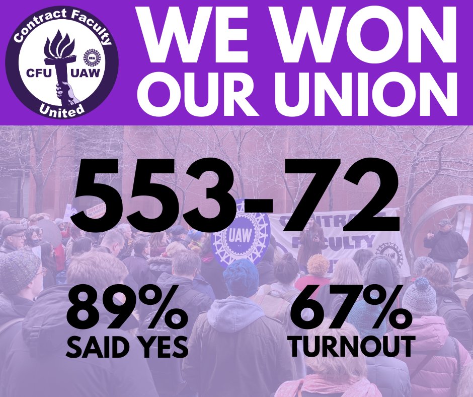 CfuUaw's tweet image. WE WON OUR UNION.