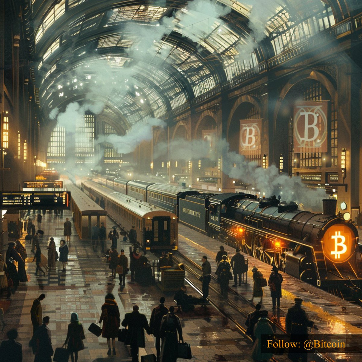 Hop on the #Bitcoin train to the future of finance. 🚉🚀