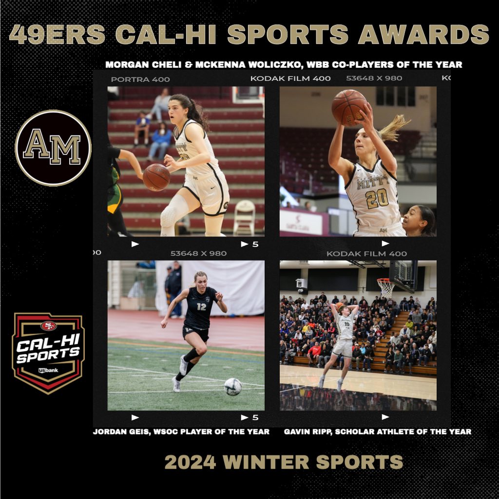 AMHSAthletics's tweet photo. Congratulations to our winners of the @49erscalhi CCS winter awards:

Morgan Cheli and McKenna Woliczko, women’s basketball co-players of the year
Jordan Geis, women’s soccer player of the year
Gavin Ripp, men’s scholar athlete of the year. 
#GoMonarchs https://t.co/MWIpTqxTgY