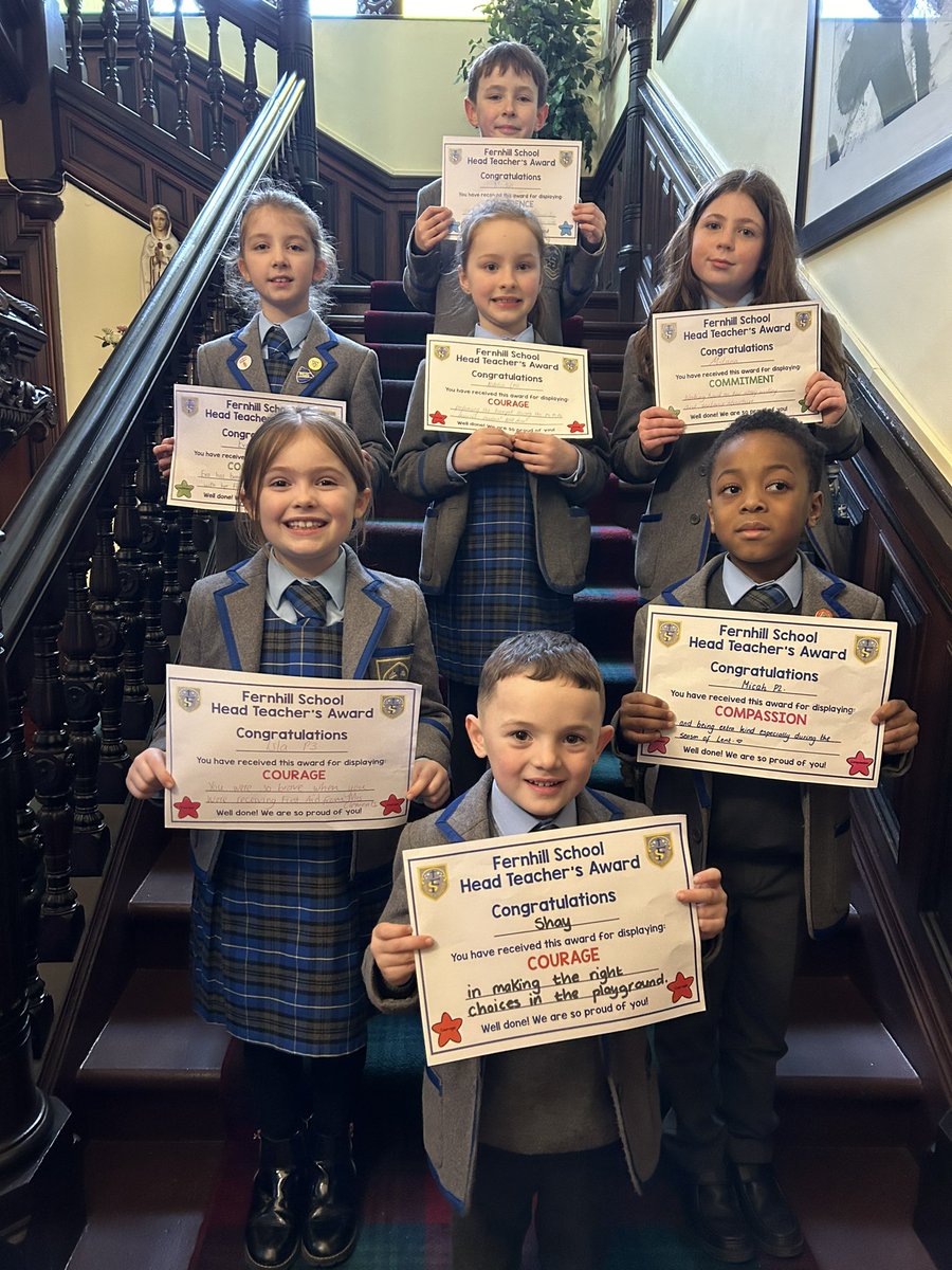 primary_head's tweet photo. Great examples from those who earned this week’s Headteacher Award. Well done to; Martin in Transitus, Milana in P6, Natalia in P5, Eva in P4, Isla in P3, Micah in P2 and Shay in P1. #SchoolValuesinAction #ForeverThrive https://t.co/ofdYa9EXLG