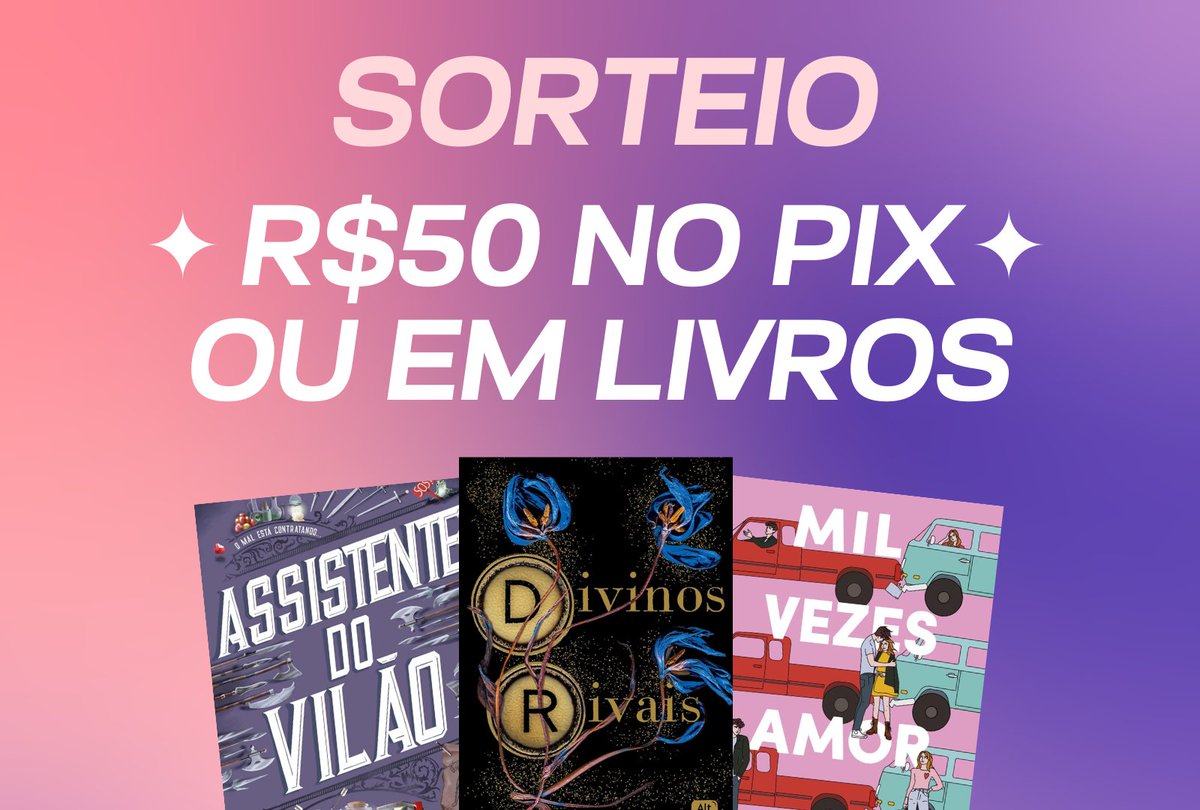 🔥 SORTEIO EM PARCERIA 🔥

🏆 Prêmio: R$50 no PIX ou em livros da sua escolha!

— Regras:
💜 Seguir <a href="/moliterarios/">Momentos Literários</a> e <a href="/promohunters_/">PromoHunters 📚✨ Promoções de livros</a>
💜 Repostar esse tweet

📅 Resultado: 11/03. Boa sorte! 🍀