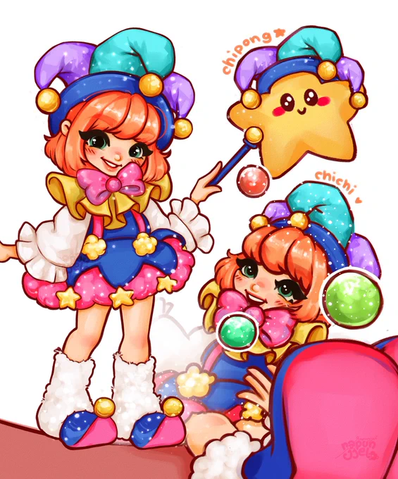 hii!! no new personal and comms art becos ive been busy with school >.< so lemme just share my litol children, chichi and chipong ! ( we used them as mascots for our school event <3 ) 