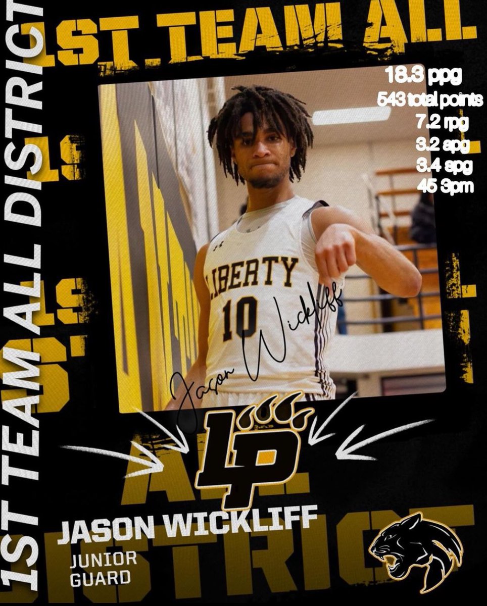 I’m blessed to be 1st team all district but I’m not done yet @CThaProphet24 @Macjammer23 @PanthersLiberty @CoachWick1 @djones8301 @Tabchoops @RcsSports @TXHSBB @HoopsRecruitUSA