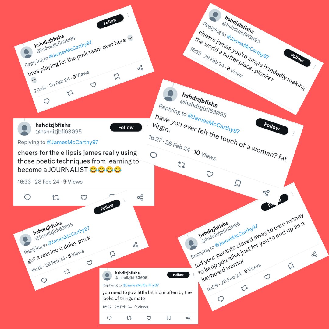 JamesMcCarthy97's tweet photo. Just a selection of the unprovoked abuse I've received from this account tonight...
#BlockNRoll https://t.co/jSY4IiVoNv