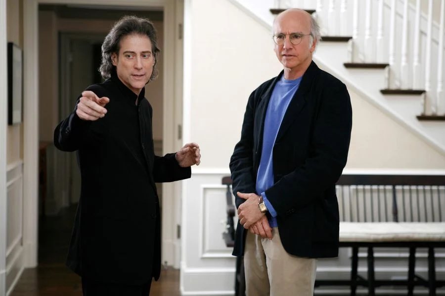 Passionweiss's tweet photo. RIP Richard Lewis, who could turn a mundane complaint into high art, whose neurosis was its own form of novella, who could turn a passing kvetch into a zen koan, whose third act on "Curb" made it into one of the greatest ever, and whose hair volume was enviably unparalleled. https://t.co/2N9CJ3Hfg9