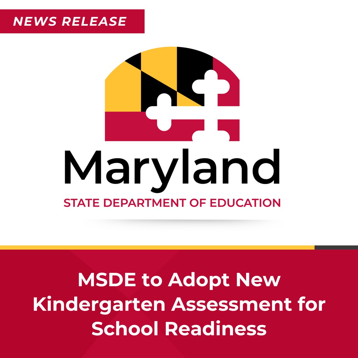 News Release: MSDE will be moving away from the current Kindergarten Readiness Assessment after results from an independent analysis indicated potential bias in the current assessment against bilingual or multilingual learners.

Learn more: news.maryland.gov/msde/msde-adop…