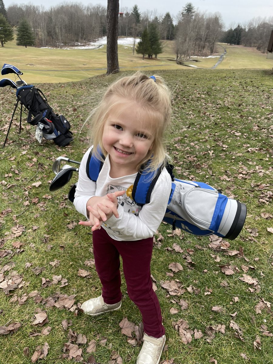 Doesn’t it look like we are enjoying a beautiful family golf outing? 😊

Reality‼️: Teddy purposely hit all of his sister’s golf balls across the street, Leslie quit after her third chip and Ellie just jumped in muddy puddles. I then carried all three abandoned golf bags back up