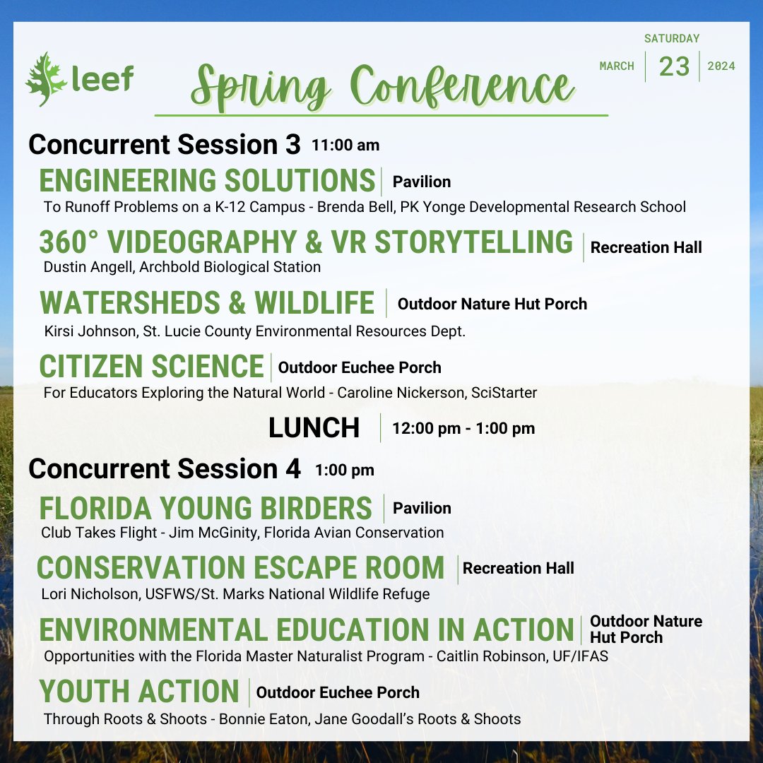 LEEF_Florida's tweet photo. We are so excited to share the presenter schedule for the LEEF 2024 Spring Conference on March 22-24! 

Be sure to register today: https://t.co/ShR0YMBkhD https://t.co/qiXjXaX63J