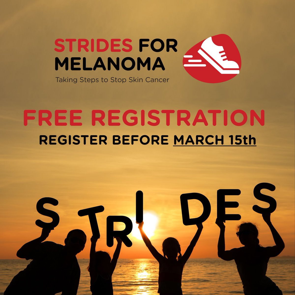 MelanomaCanada's tweet photo. Great News! Free Registration Extended! Join us for the largest event dedicated to melanoma and skin cancer awareness in Canada. 🌟Register for free before March 15th at https://t.co/o3QcQTy8zH

#stridesformelanoma #melanoma #skincancer #charitywalk #skincancersurvivor https://t.co/K1UCmR0naf