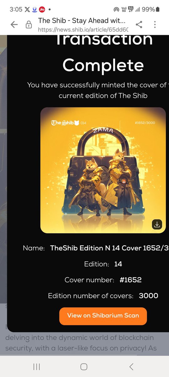 The 14th edition of TheShib Magazine is OUT NOW!

Dashing Edition Claim Urs 
#SHIBARMY

Mint this edition’s cover and read all the articles here: 👉 news.shib.io