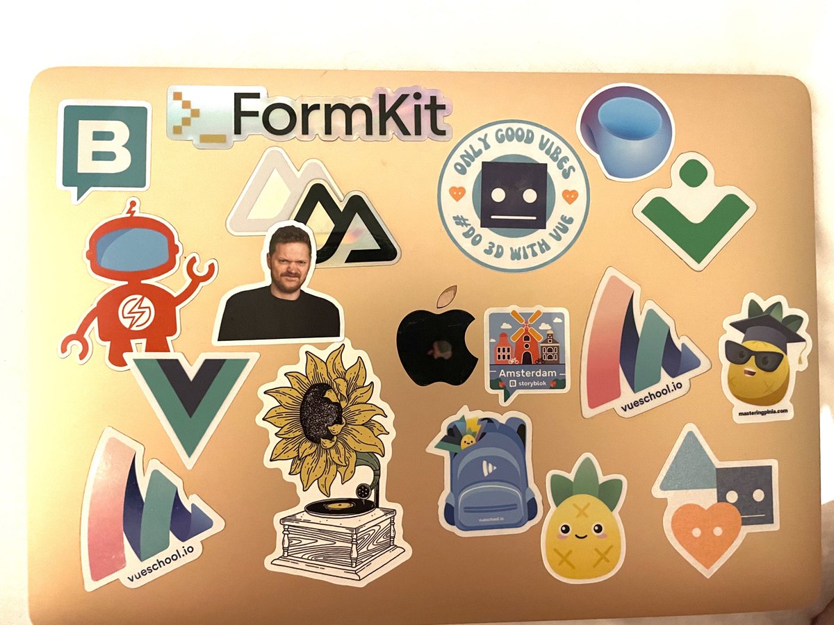 a_majkic's tweet image. My laptop looks too good after @vuejsamsterdam! 

Looking at you @TheAlexLichter 😂 #vuejsamsterdam