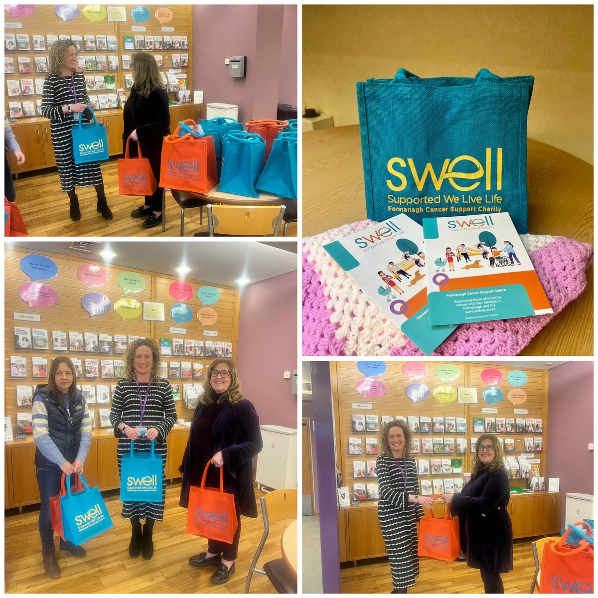 Thank you so much to Genevieve and Catherine who called into the <a href="/BTCancerSupport/">Belfast Trust Cancer Support</a> centre today from <a href="/SwellFermanagh/">SWELL Supported We Live Life</a>. Their incredible volunteers have knitted 20 blankets for patients and families affected by cancer. I have no doubt their kindness will bring so much comfort ❤️