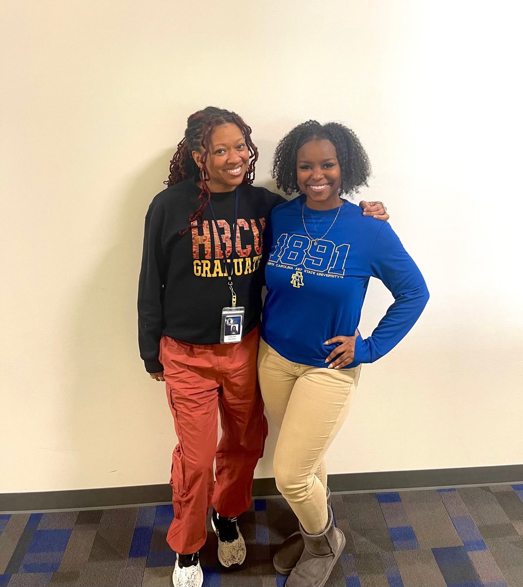 CabCo_SchoolPsy's tweet photo. School Psych Intern Ms. Brown and her social worker reppin' their HBCU gear for Black History Month at Hickory Ridge Elementary School! @HickoryRidgeES  @KrinaBPatel #BlackHistoryMonth2024 https://t.co/9KW87aJ47Y