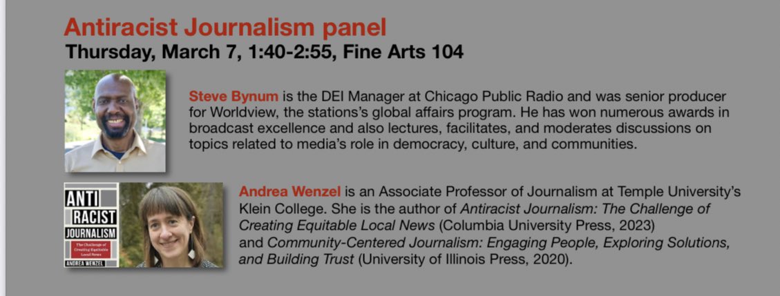 Andrea Wenzel (@andreawenzel.bsky.social) (@andreawenzel) on Twitter photo š£Chicago: Join me 3/7 for conversations with folks trying to make local journalism in Chicago more equitable! <a href="/NEIU/">Northeastern Illinois University</a> at 1:40 š& <a href="/MedillSchool/">Northwestern Medill</a> downtown at 5:30 š forms.office.com/pages/response⦠w/ <a href="/Steven_Bynum/">Steve Bynum</a> <a href="/edester/">Edie Rubinowitz</a> <a href="/debofficially/">Deborah Douglas</a> <a href="/_ismaperez/">Ismael PĆ©rez</a> @dianeboukhalil & more š£Chicago: Join me 3/7 for conversations with folks trying to make local journalism in Chicago more equitable! <a href="/NEIU/">Northeastern Illinois University</a> at 1:40 š& <a href="/MedillSchool/">Northwestern Medill</a> downtown at 5:30 š forms.office.com/pages/response⦠w/ <a href="/Steven_Bynum/">Steve Bynum</a> <a href="/edester/">Edie Rubinowitz</a> <a href="/debofficially/">Deborah Douglas</a> <a href="/_ismaperez/">Ismael PĆ©rez</a> @dianeboukhalil & more