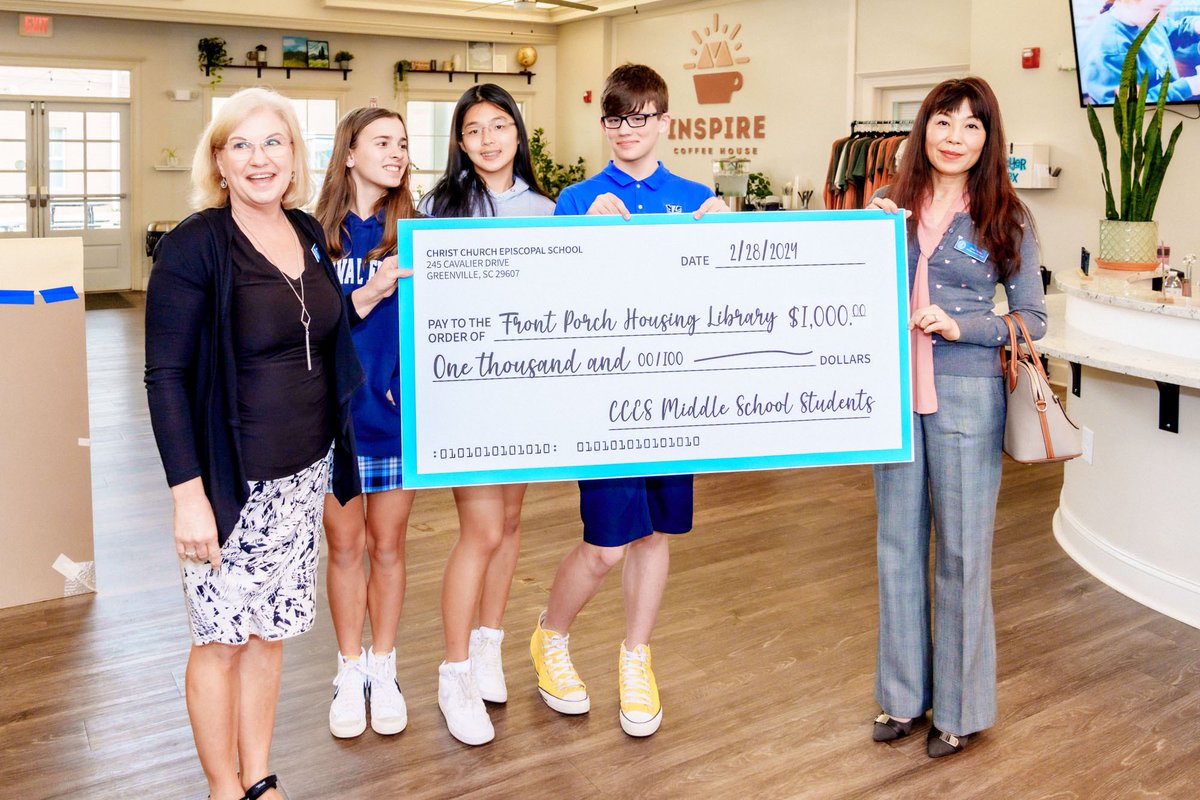 stephensread's tweet photo. So proud of CCES middle school students who raised $1,000 for Front Porch Housing Library through s used book sale. https://t.co/GedsN13QtE