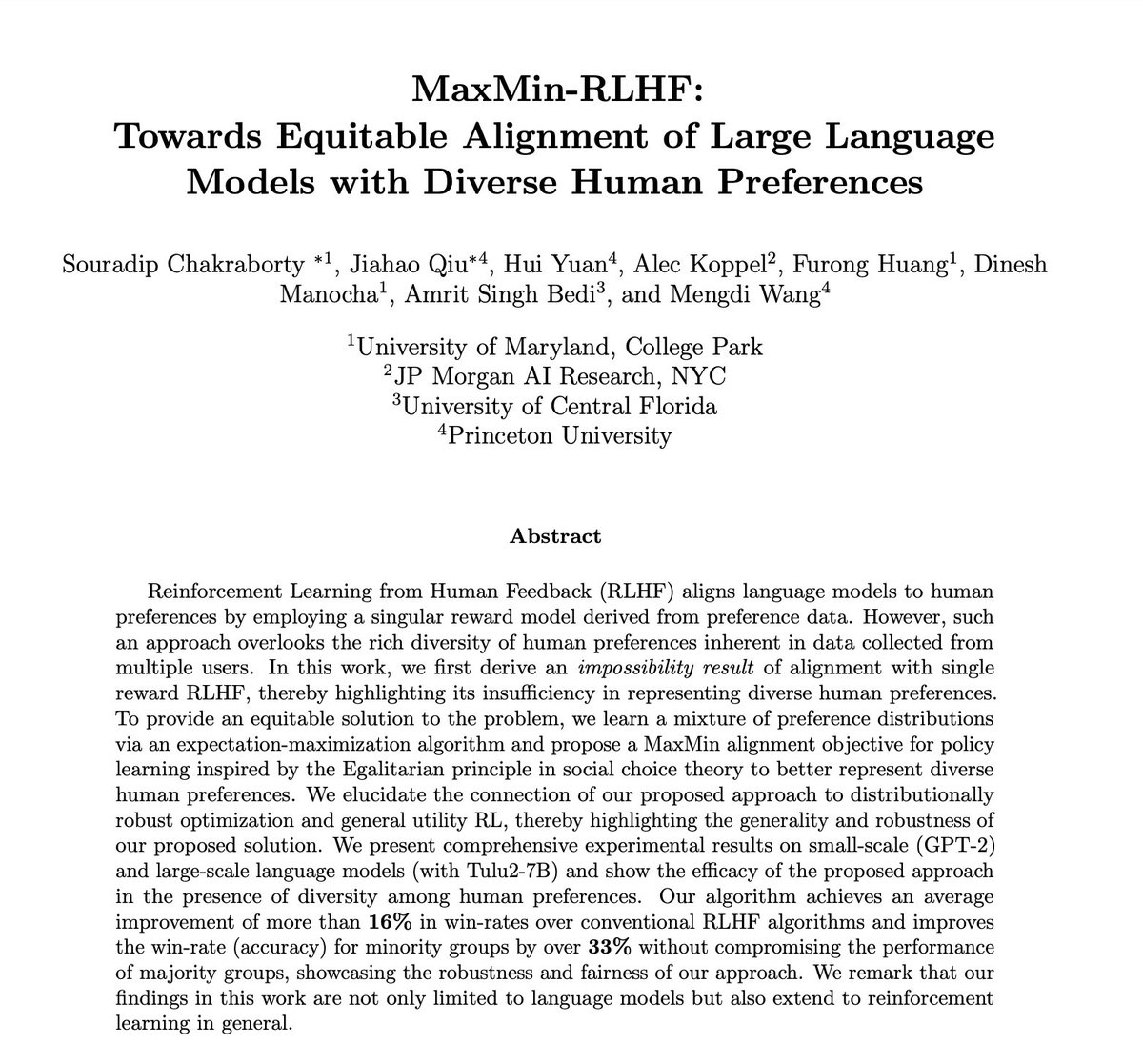 🚀 Exciting Research Alert! 🧠🤖 #AIAlignment #Diversity #LLMs. With the ongoing debate on #Diversity in #AIAlignment #RLHF, we ask the questions 

🔥 Is it possible to align with #DIVERSE user preferences using the current single reward #RLHF pipelines?
🚫NO !!!