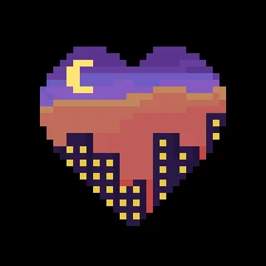 Funk420P's tweet photo. Thanks @overumi_art for the moonit skyline #8bithearts mint on @voi_net! 💜 🌙🏙️🧡❤️

#VoiGames https://t.co/UUAlK6BW8d