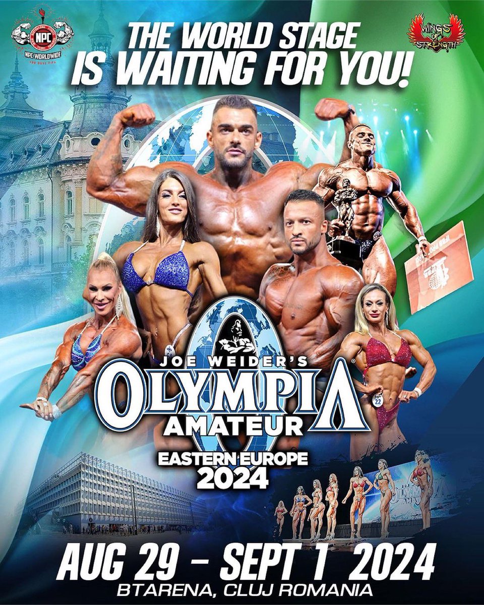 FLEX_Magazine's tweet image. .@WingsStrength 
Olympia _amateur_eastern_europe in Romania

Date: Aug 31- Sept 1 2024
Location: BTArena, Cluj, Romania
27 IFBB PRO cards

Registrations are now open. 

🪪 #ProCard #IfbbProfesionalLeague #IfbbPro #ProLeague #NPCWorldwide 

👩‍💻 wingsofstrength.net/event_schedule…