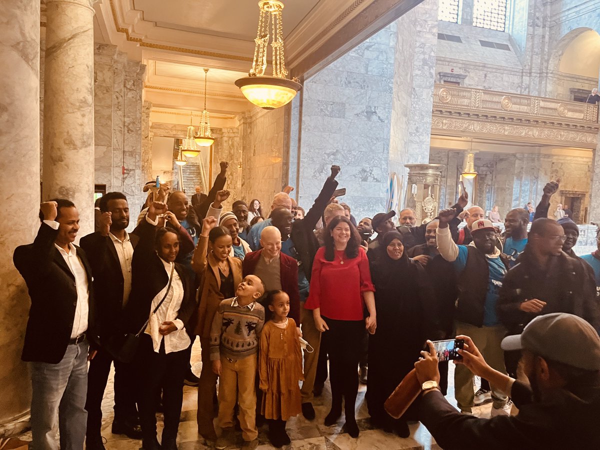 Proud to stand with our legislative champions @team_saldana and @LizBerryWA  as the WA State Senate passes an expanded Workers' Compensation survivor benefits bill, ensuring that no family will be left without support when their loved one tragically loses their life on the road.