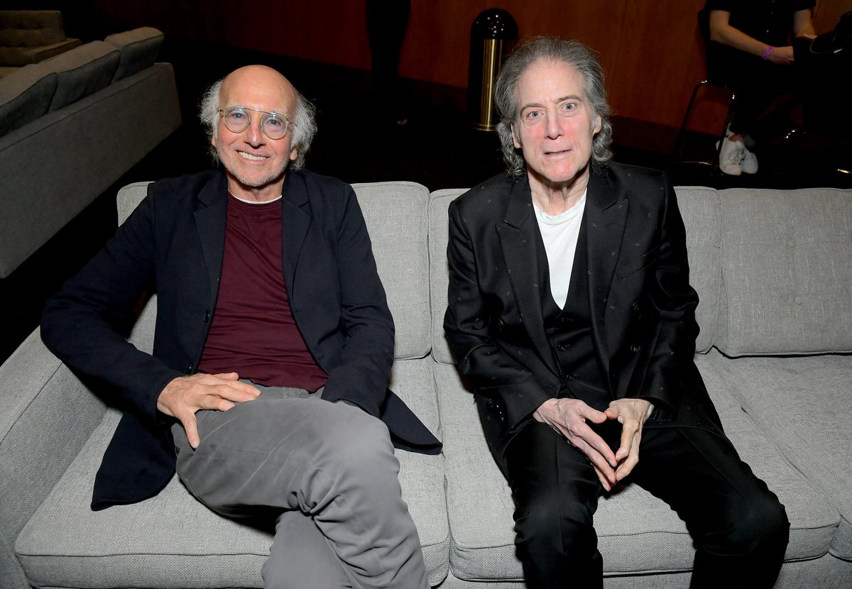 Larry David has paid tribute to his lifelong friend and collaborator, Richard Lewis, in a statement: 'Richard and I were born three days apart in the same hospital and for most of my life he's been like a brother to me. He had that rare combination of being the funniest person