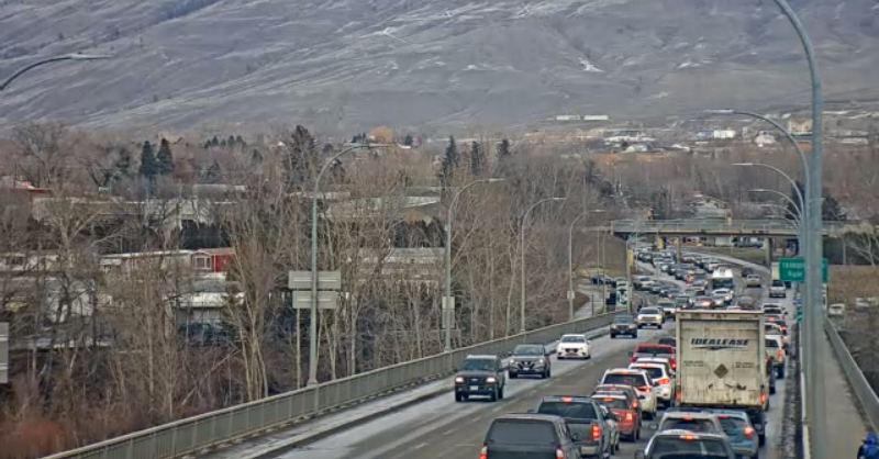 RadioNLNews's tweet photo. UPDATE – #Kamloops RCMP say the increased police presence on the North Shore this afternoon, including on the Overlanders Bridge, was due to a report of an assault with a weapon in Brocklehurst.