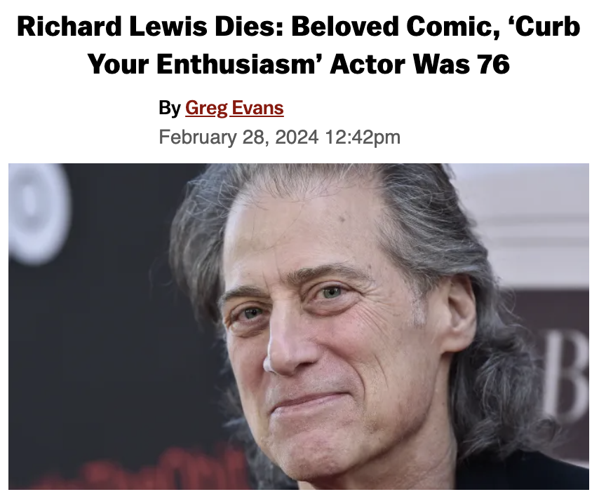 growing_daniel's tweet photo. damn that sucks I liked richard lewis https://t.co/i1yIMjKyxB