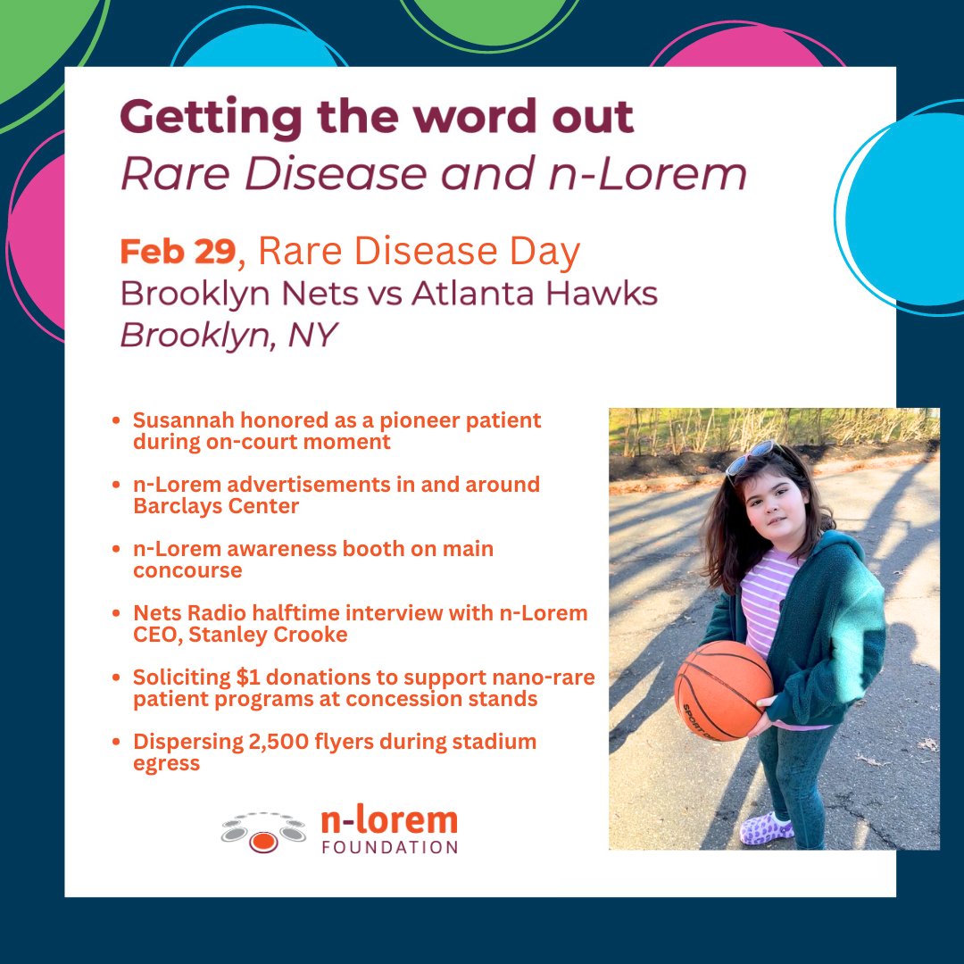 We will be in Brooklyn on Rare Disease Day! This event will provide significant visibility for n-Lorem, allowing us to inform upwards of ten thousand people about our mission to create a better future for nano-rare patients.