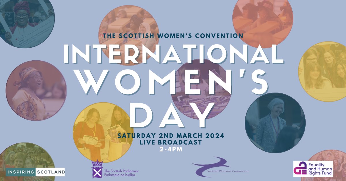 We are excited to be hosting our annual International Women's Day event in The Scottish Parliament this coming Saturday. Get involved by joining the live broadcast on Saturday 2nd March, 2.00pm-4.00pm. 👇 Access here: bit.ly/49VP0eB BSL Access: bit.ly/3UWO2uj