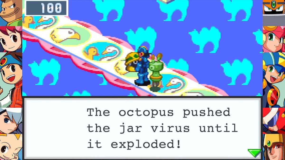 banettite's tweet photo. i. forgot about this specific puzzle. don't like the amount of weight that the word "unsatisfied" is carrying here #MegaManBattleNetwork #NintendoSwitch https://t.co/ih49CL4S4A