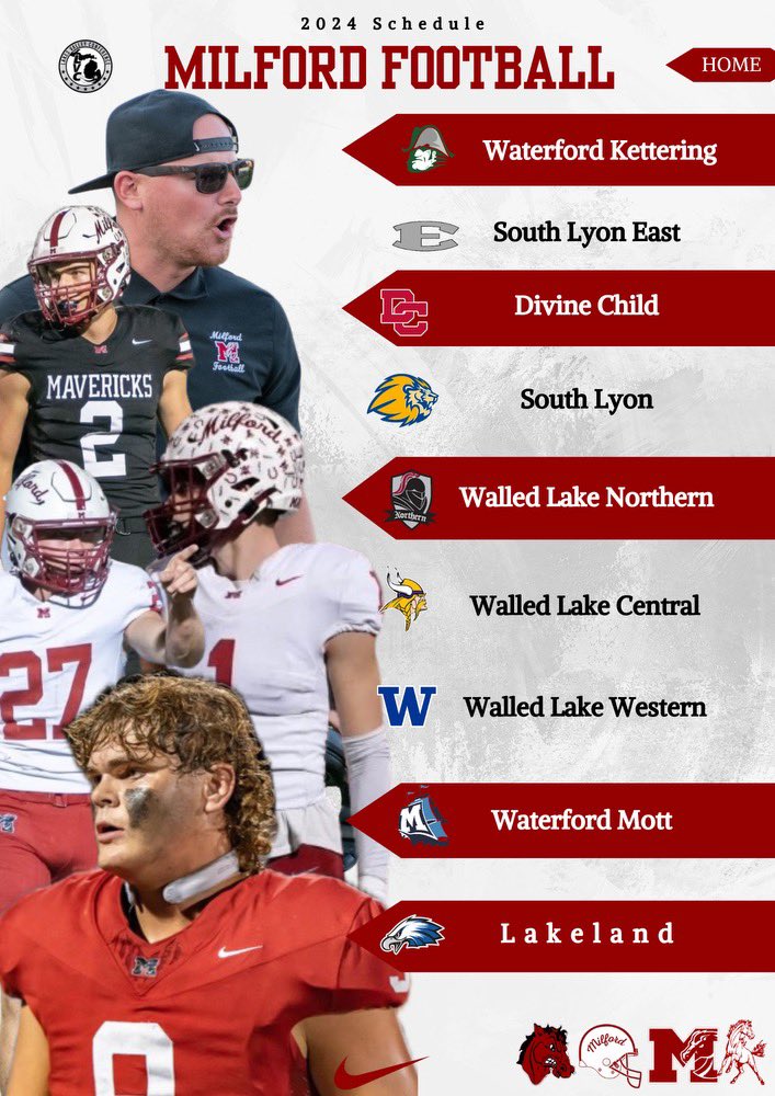 2024 Football Schedule:

#MilfordRaised #NoBrakes #BYOJ