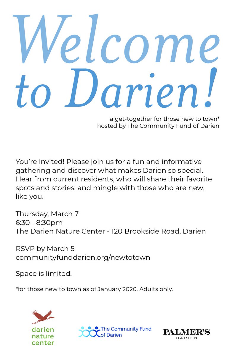 Darien REALTORS are proud to promote and encourage all new residents of Darien (since January of 2020) to this complimentary 'New to Town' event at the Darien Nature Center. #darien #darienct #livedarien #fairfieldcounty #shoplocal #shopdarien