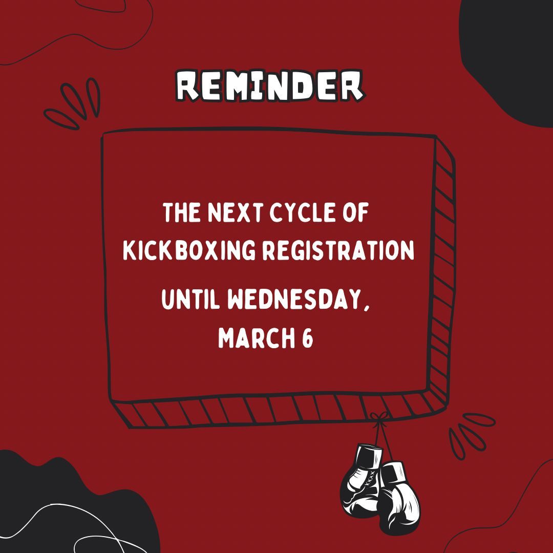 🥊 Don't miss out on the action! ⏳ Just one more week left to register for the upcoming Kickboxing cycle. Get ready to unleash your inner warrior! 💪
