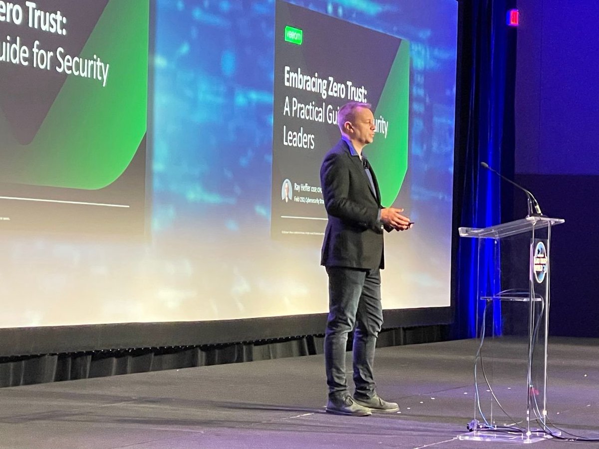 Veeam's tweet photo. Are you prepared to embrace #ZeroTrust? Earlier this week, Veeam Americas Field CIO Ray Heffer shared his insights with the #ZeroTrustWorld 2024 crowd. Thanks to everyone who attended! #ZTW #ZTW24 https://t.co/Mggy0TjaKt