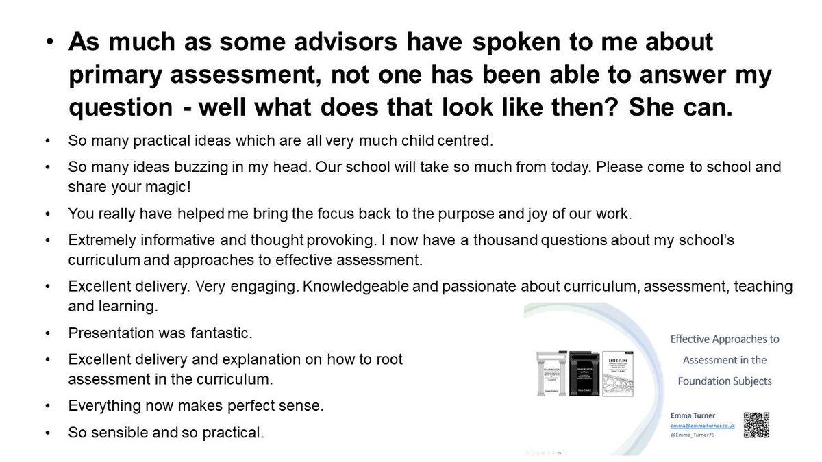 Our staff and those across the Trust spent an illuminating afternoon with <a href="/Emma_Turner75/">Emma Turner FCCT</a> looking at the area of assessment in foundation subjects in primary schools. So much to think about &amp; rethink. Absolutely brilliant session &amp; highly recommend her books, tweets and keynotes