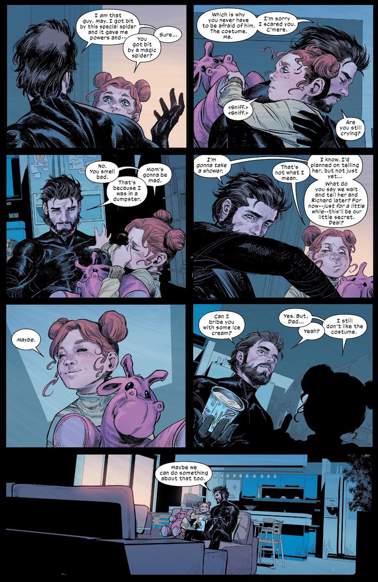 zrz334's tweet image. Sure Lowe you keep feeding yourself with more lies, it suits you well. Anyways, go pick up ultimate Spider-man 2024 by Jonathan Hickman, a much better story that respects these characters and their relationships.