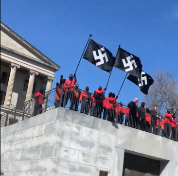 DavidShamu's tweet photo. @MarshaBlackburn Not a word from Marsha Blackburn  condemning the Nazi's openly marching in her state of Tennessee. https://t.co/hFF5ypRV1S
