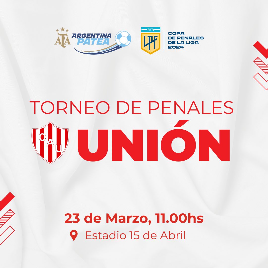 #ArgentinaPatea en @clubaunion! 1️⃣ Formá tu equipo de entre 5 y 10 personas entre Pateadores y Arqueros. Debe haber al menos un socio por equipo. 2️⃣ El equipo campeón del Torneo Unión ganará la Copa Argentina Patea🏆 y $400.000 💸. Inscripciones: forms.gle/xWd7jyRtumRzjU…