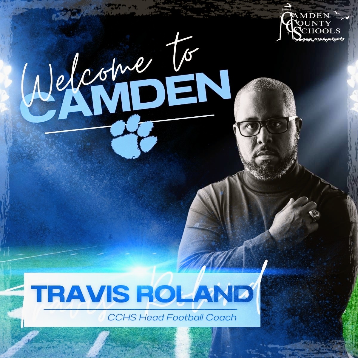 Join us in welcoming the new Camden County High School Head Football Coach, Coach Travis Roland. 

<a href="/COACH217ROLAND/">Travis Roland</a>