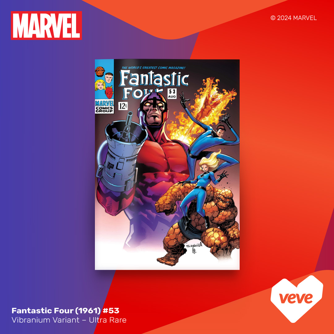Get a closer look at the VeVe-Exclusive Rare & Ultra Rare covers by @SergioDavila007 and @cecidlcruz for @Marvel's Fantastic Four (1961) #53 - first appearance of Klaw + the origin story of Black Panther! Drops in blind box tomorrow Thu, 29 Feb at 8AM PT: go.veve.me/3SZXlXJ