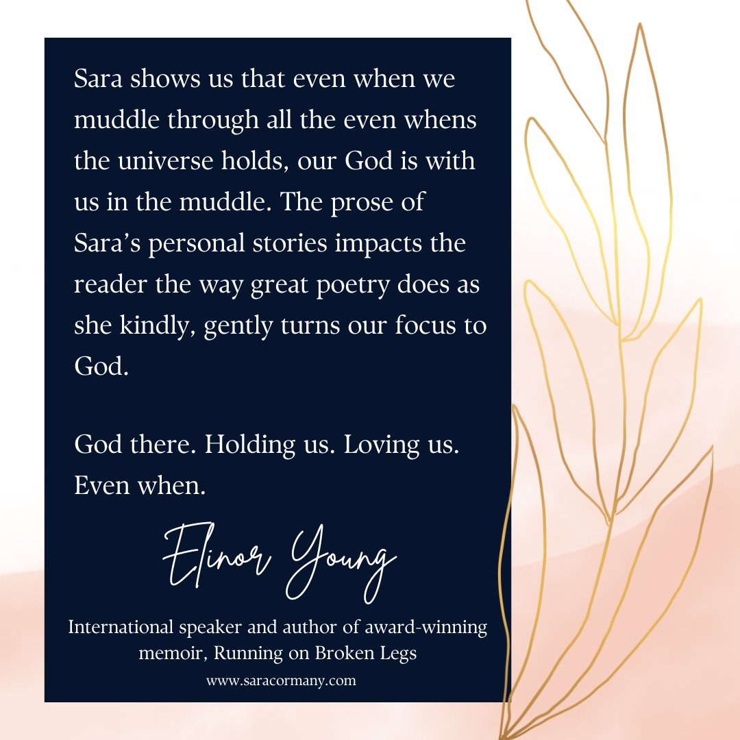 cormany_sara's tweet image. "God there. Holding us. Loving us. Even when." Elinor Young @cormany_sara a.co/d/hYCgnnd #Godspresence #evenwhen #muddle