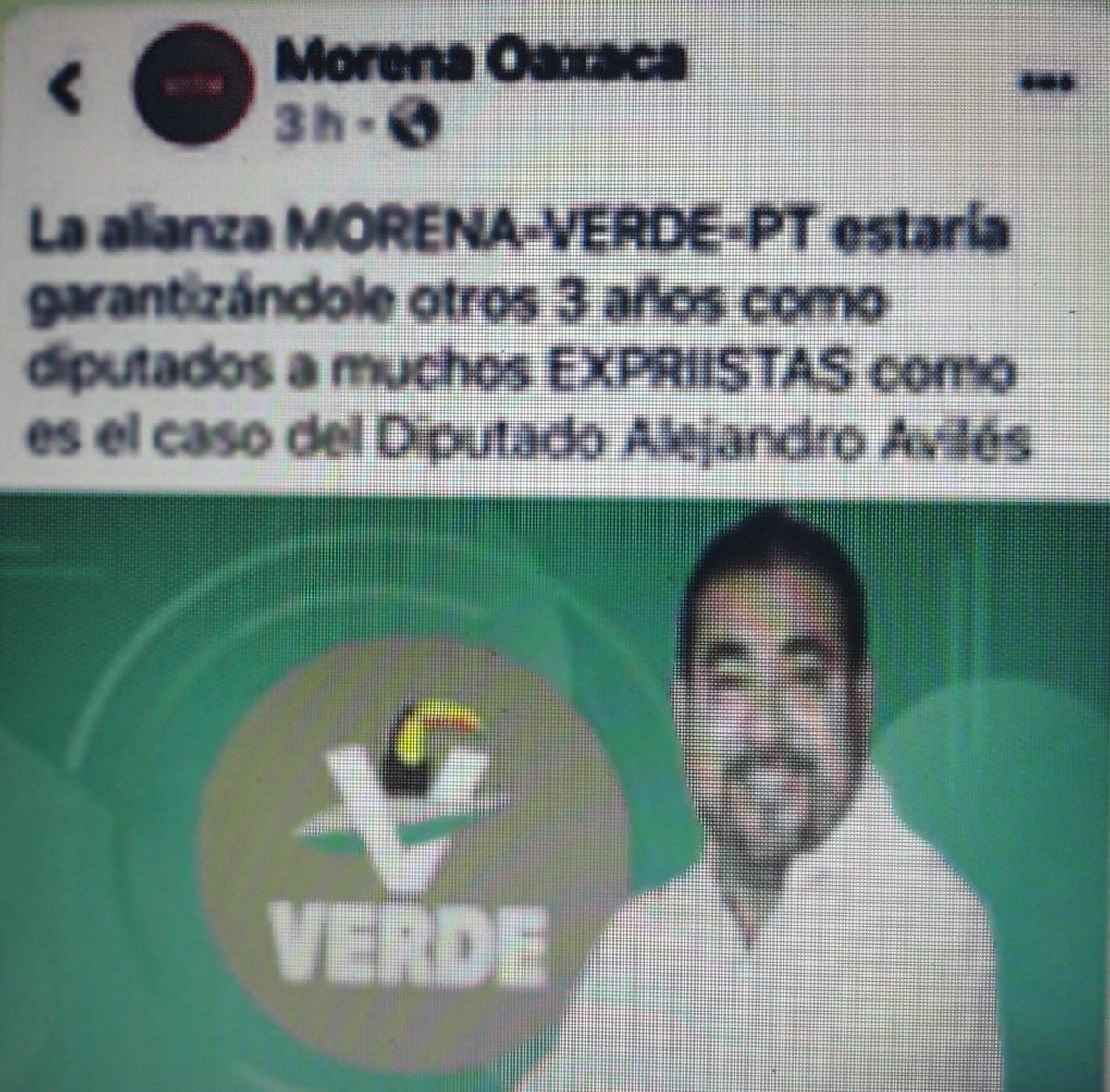 Replica_Tweets's tweet photo. #oaxaca Se armó la gorda en el PRI Oax, tan así, que hablan de la salida de #AlejandroAviles, quien migra al #pvem, para que junto con #SamyGurrion tengan su emporio hotelero
Las cosas en #SantaRosa están del nabo y a #javiercacique solo le importa su candidatura pluri #Alito https://t.co/GJDcLRL8Yc
