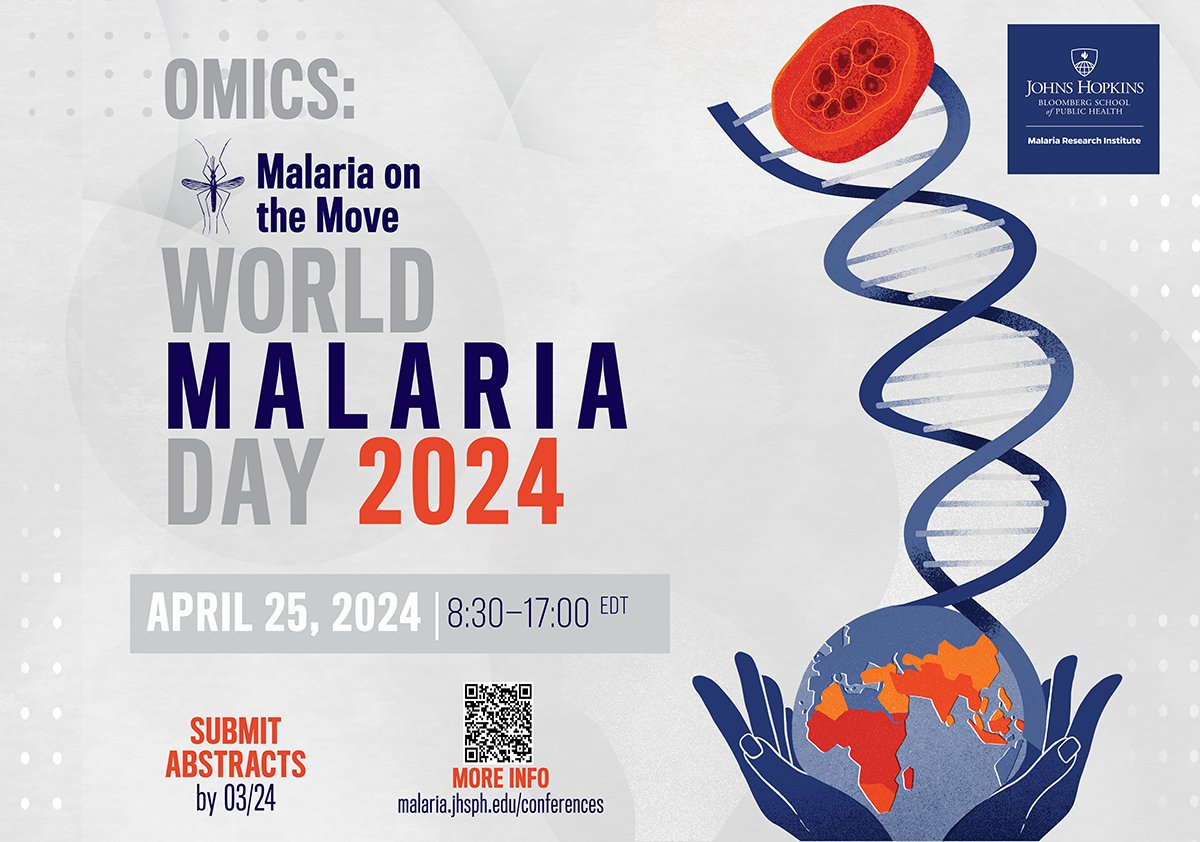 SAVE THE DATE! April 25. For the 2024 World Malaria Day Symposium - OMICS: Malaria on the Move. The #JohnsHopkinsMRI will host this full-day, in-person symposium. Submit Abstracts by 3/24! #malaria #symposium #worldmalariaday LINK: bit.ly/47WwaCt