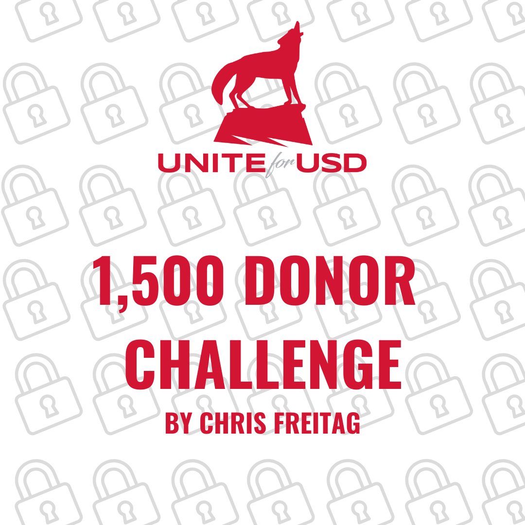 NEW CHALLENGE ALERT 1,500 donors unlocks $200,000. We got this, Coyotes! Make your gift here: uniteforusd.org