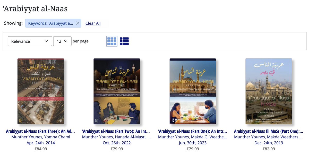 Another popular series ('Arabiyyat al-Naas) by our dear teacher and scholar Dr. Munther Younes and et. al The textbooks are priced between £80-85 each