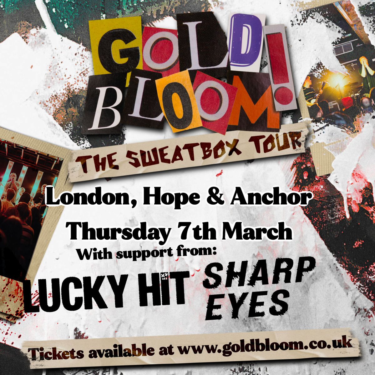 Stoked to be joining a sick night with @goldbloomuk & @SharpEyesUK on Thursday 7th March at the Hope & Anchor 🤘🏻 If you are into your pop punk you won’t wanna miss this one. It’s going to be a huge party 🍻