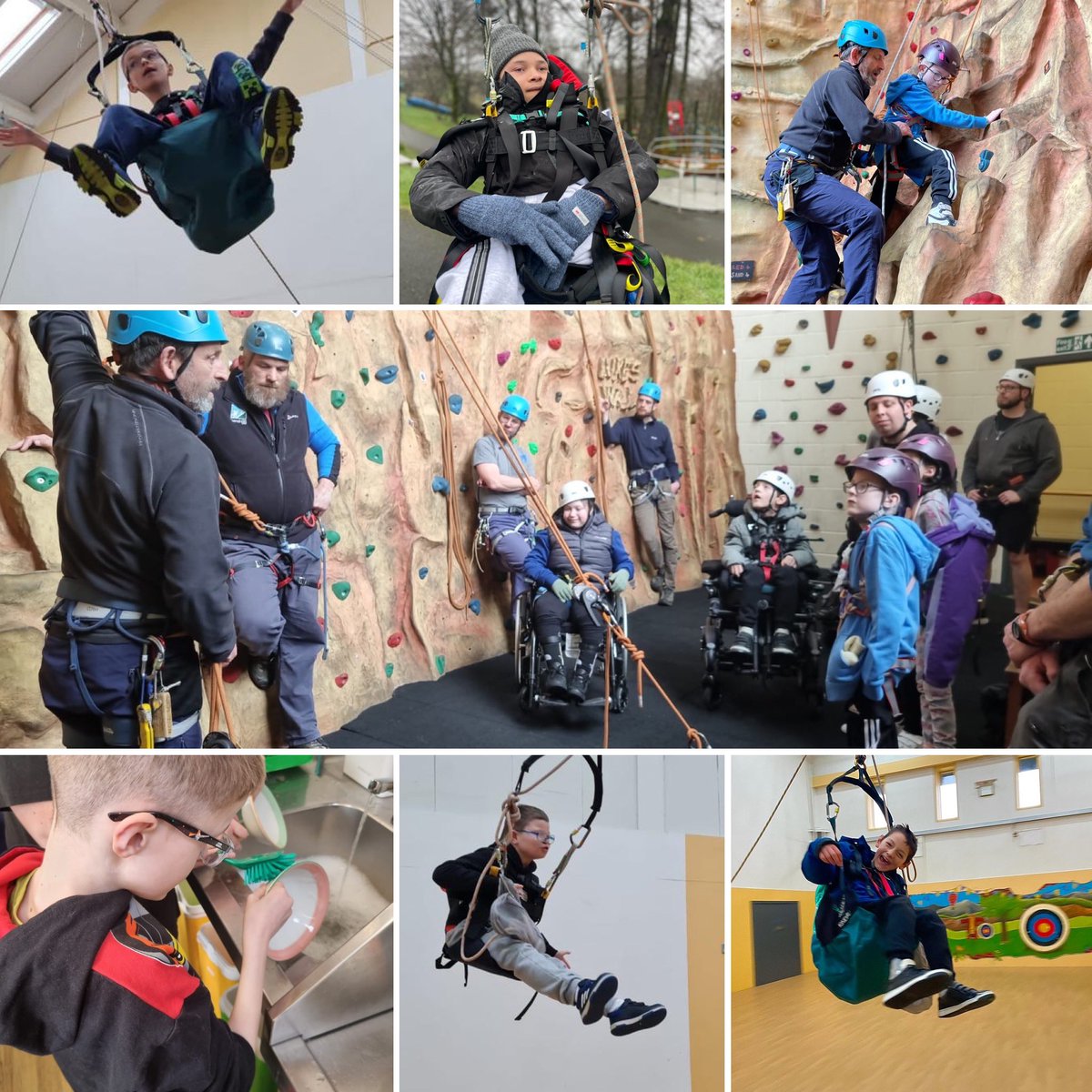 Day 3 - More action from @BendriggTrust - Canoeing today on the canal, rock climbing and more dare devil zip wires followed by a more relaxed movie night