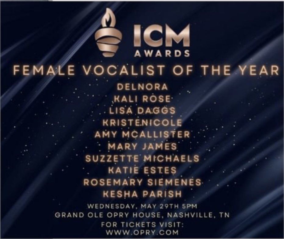 I feel so honored to be nominated for Entertainer of the Year and Female Vocalist in the Inspirational Country Music Awards held in May at the Grand Ole Opry house! Congratulations to all the nominees! 🙏🏻🎶❤️ #kalirosemusic #grandoleopry #christiancountry